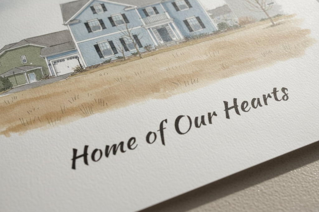 Hearthside Portrait personalised art print Fine-art print close up